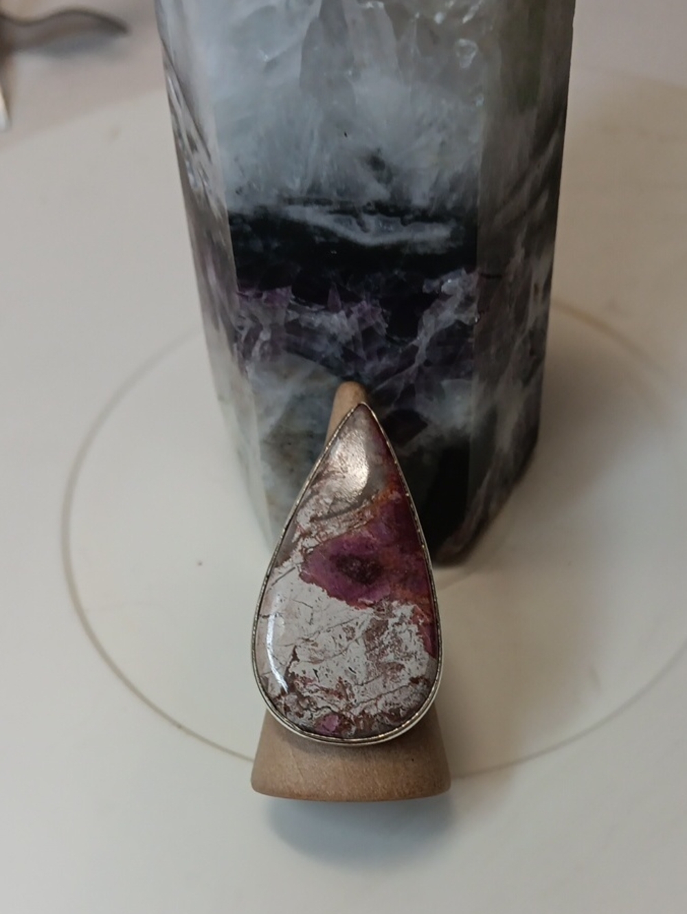 Pink and White Stone Statement Ring